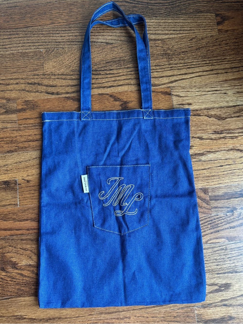 Jo Malone Blue Denim Tote Bag with Front Pocket
